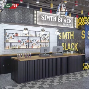 Steel Convenience Store Checkout Counter Cash Table Dimension Grocery Cashier Checkout Counter