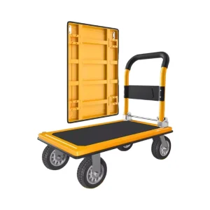 Steel Foldable Zinc Galvanized Heavy-Duty Four-Wheel Fenced Detachable Portable Flatbed Trolley Handcart OEM Customizable