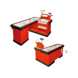 Steel Grocery Supermarket Cashier Table Checkout Counter