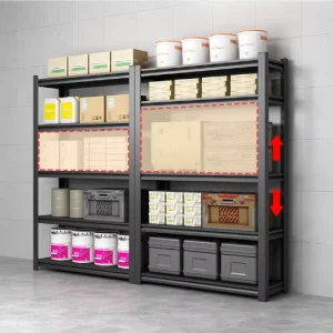 Steel Heavy Duty Multi-level Adjustable Metal Supermarket Rack Corrosion Resistant Eco-Friendly Quick Installation Utility