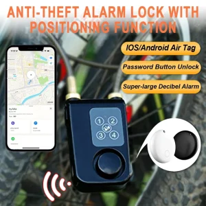 Steel Security Digit Cable Lock Anti-Lost Air Tag Tracker Anti-Theft Alarm Waterproof Scooter Electric Bicycle