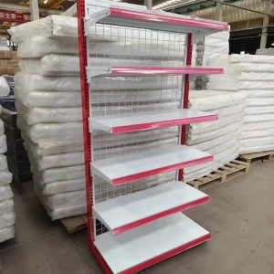 Steel Single Sided Supermarket 6 Layers Shelf 60 100KGS Capacity Rack for Display Metal Supermarket Gondola Shelving