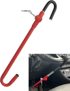 Steering Wheel Lock Anti Theft Car Device Steering Wheel Pedal Brake Lock Retractable Hook Car Security Products Universal Fit