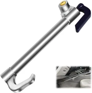 Steering Wheel Lock Brake Lock Vehicle Anti-Theft Device Adjustable Length Clamp Double Hook Car Security Clutch Pedal Lock