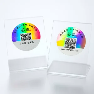 Sticker Hologram Logo Evident Make Inspection Anti theft Customized Overlay Serial Code Anticounterfeit Tags High Quality Foil