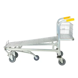 Stock Picking Strong Frame Galvanized Nestable Wire Mesh Cargo Platform Trolley