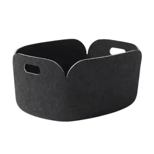 Storage Basket Felt Storage Bin Collapsible Organizer with Carry Handles for Clothing
