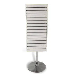Store 4 Way Display Stand Rack Heavy Duty Rotating Display Stand with Slatwall Can Add Holder and Hook Pegboard Display