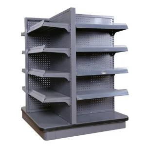 Store Display Fixtures Gondola Frames Four Way Shelving Rack for Retail