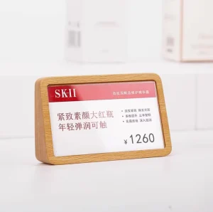 Sturdy Wood Price Tag Holder Sign Display for Cosmetics Perfume Shops Wood Business Stand Desktop