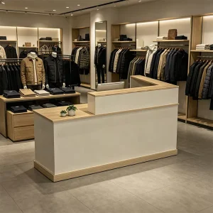Stylish Multifunctional Caixa De Pagamento Checkout Counter Modern Design Durable Checkout Counter with Cabinet