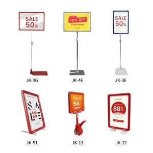 Supermarket A4 Sign Clips Holder Plastic Pop Frame Poster Stand for Warehousing Retail Supply Management