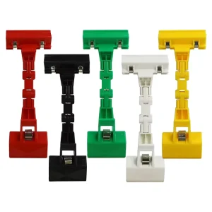 Supermarket Adjustable Price Tag Label Holder Plastic Rotatable Price Advertising Display Clip