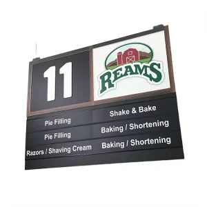Supermarket Aisle Hanging Sign Board Customizable Size Shape 2-8mm Thickness Strong Anti-Wind Board CMYK