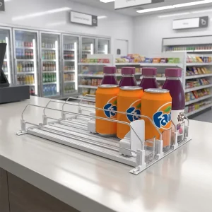 Supermarket Beverage Organizer Slow Motion Spring Loaded Adjustable Canned Bottle Shelf Pusher Smart System