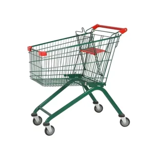 Supermarket Carts Folding Hand Push Grocery Shopping Trolley Cart
