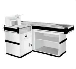 Supermarket Cashier Table Checkout Counter With ISO Standard