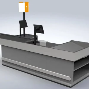 Supermarket Checkout Counter Grocery Store Cashier Counter with POS Holder Built in Scanner Scale