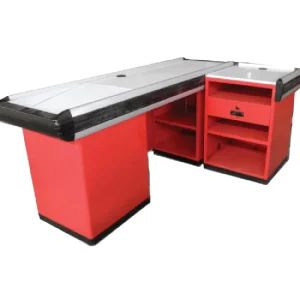 Supermarket Checkout Counter with Conveyor Belt Supplier for Custom