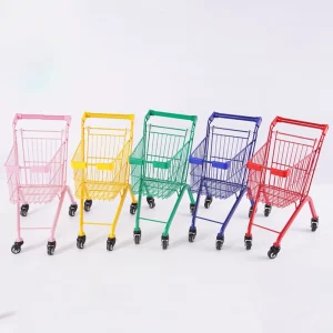 Supermarket Children’s Shopping Cart Platform Mesh Durable Four wheel Metal Trolley for Claw Machine