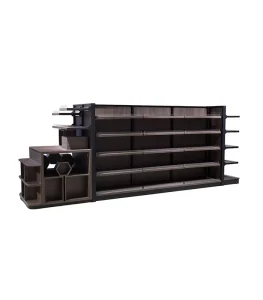 Supermarket Commercial Store Gondola Shelving Display Rack Wood Color Shelving