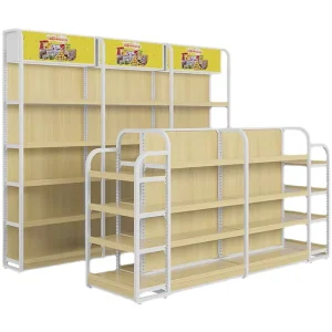 Supermarket Convenience Store Boutique Steel Wooden Display Fixture