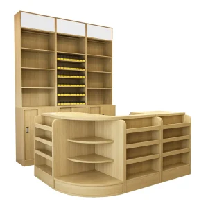 Supermarket Convenience Store Cashier Checkout Counter with Customizable Color & Logo Plywood Material Retail Use