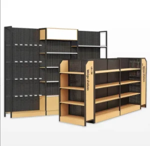 Supermarket Convenience Store Five tier Island Shelving Snack Shop Display Racks Single sided Shelves Hanging Stationery Storage