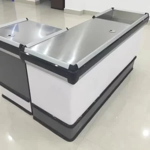 Supermarket Desks Steel Cashier Counter Checkout Counter Reception Modern Designs