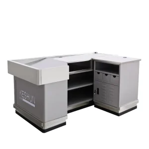 Supermarket Display Customized Metal Cashier Counter Electronic Supermarket Checkout Counter