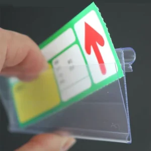 Supermarket Display Racks Plastic Price Tag with Hook Clear Price Tag for the Double Hook Label Holder Tag Pack of 100