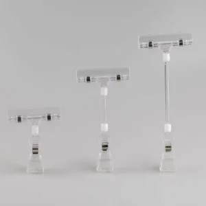 Supermarket Double Sided Plastic Transparent Clip for Plastic Pop Price Tag Sign Clip