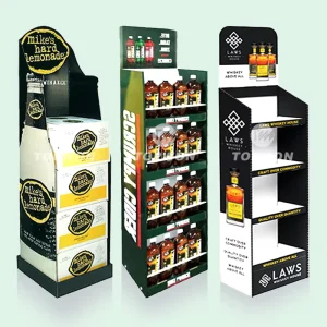 Supermarket Drink Display Stand Cardboard Pop Display Rack Fruit Juice Water Milk Wine Beer Display Stand