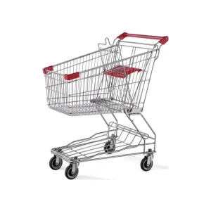 Supermarket Equipment Hand Trolley Metal Grocery Mall Shopping Trolleys with Swivel Wheels Comfortable