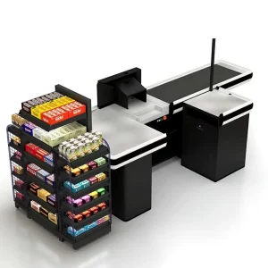 Supermarket Equipment Shelf Goods Showcase Display Rack with Checkout Counter
