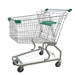 Supermarket Equipment Shopping Trolleys Convenience Store Shopping Cart Hand Push Mall Trolley Color Steel Plate Unfolding