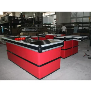 Supermarket Equipment Steel and Wood Cash Counter Checkout Counters Grocery Store Checkout Counter