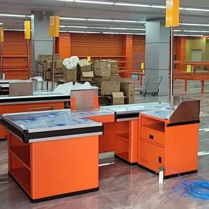 Supermarket Equipment Store Furniture Cashier Checkout Counter Table Design
