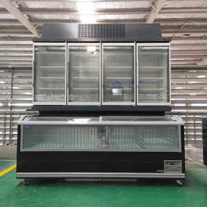 Supermarket Freezer Overhead Combined Island Freezer Plug In Ice Cream Display Freezer Refrigeration Equipment