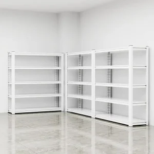 Supermarket Garage Corrosion Protection Metal Shelving Unit Save Space Stacking Workshop Rack Storage