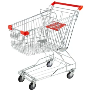 Supermarket Grocery Cart 60L 80L 100L Smart Cart Gondola Shelf Compatible ISO9001 Certified Plastic Shopping Trolley Trolley
