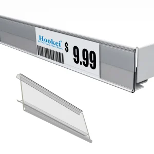 Supermarket Grocery Store Clear Plastic Channel Tag Label Holder Adhesive Price Holder Data Strip