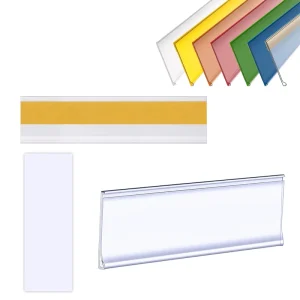 Supermarket Grocery Store Clear Plastic Channel Tag Label Holder Adhesive Price Holder Data Strip