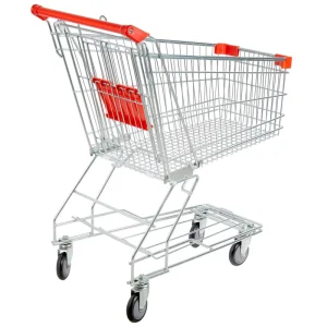 Supermarket Grocery Store Durable Steel Smart Shopping Trolley Unfolding Design Zinc Plated PU PP Wheels Gondola Shelf Usage