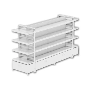 Supermarket Heavy Duty Metallic Display Shelf Rack with Powder Coated Finish for Gondola Shelving