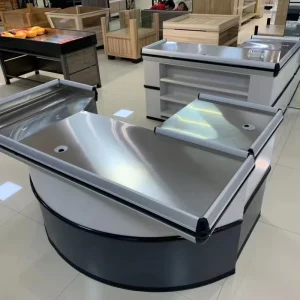 Supermarket Heavy Duty Steel Checkout Counter Cashier Display Racks for Store Use