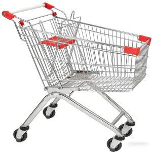 Supermarket Hypermarket Functional Unfolding Steel Mesh Platform Foldable Shopping Trolley
