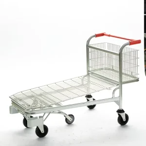 Supermarket Industrial Logistic Hand Push Trolley Mobile Five Wheel Warehouse Trolley