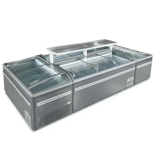 Supermarket Island Freezer with Digital Control Secop Compressor Flexible Layout for Restaurant and Supermarket