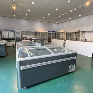 Supermarket Island Freezer with Digital Control Secop Compressor Flexible Layout for Restaurant and Supermarket